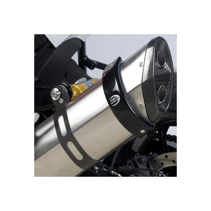 Round Supermoto Style'' 5.5'' to 6.5'' Exhaust Protector - Black''