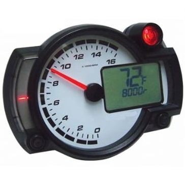KOSO RX2NR+ Race Tachometer with Temperature Gauge
