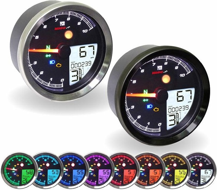 KOSO TNT04 Multifunction Gauge Speed, RPM, Temp, Gear Indicator