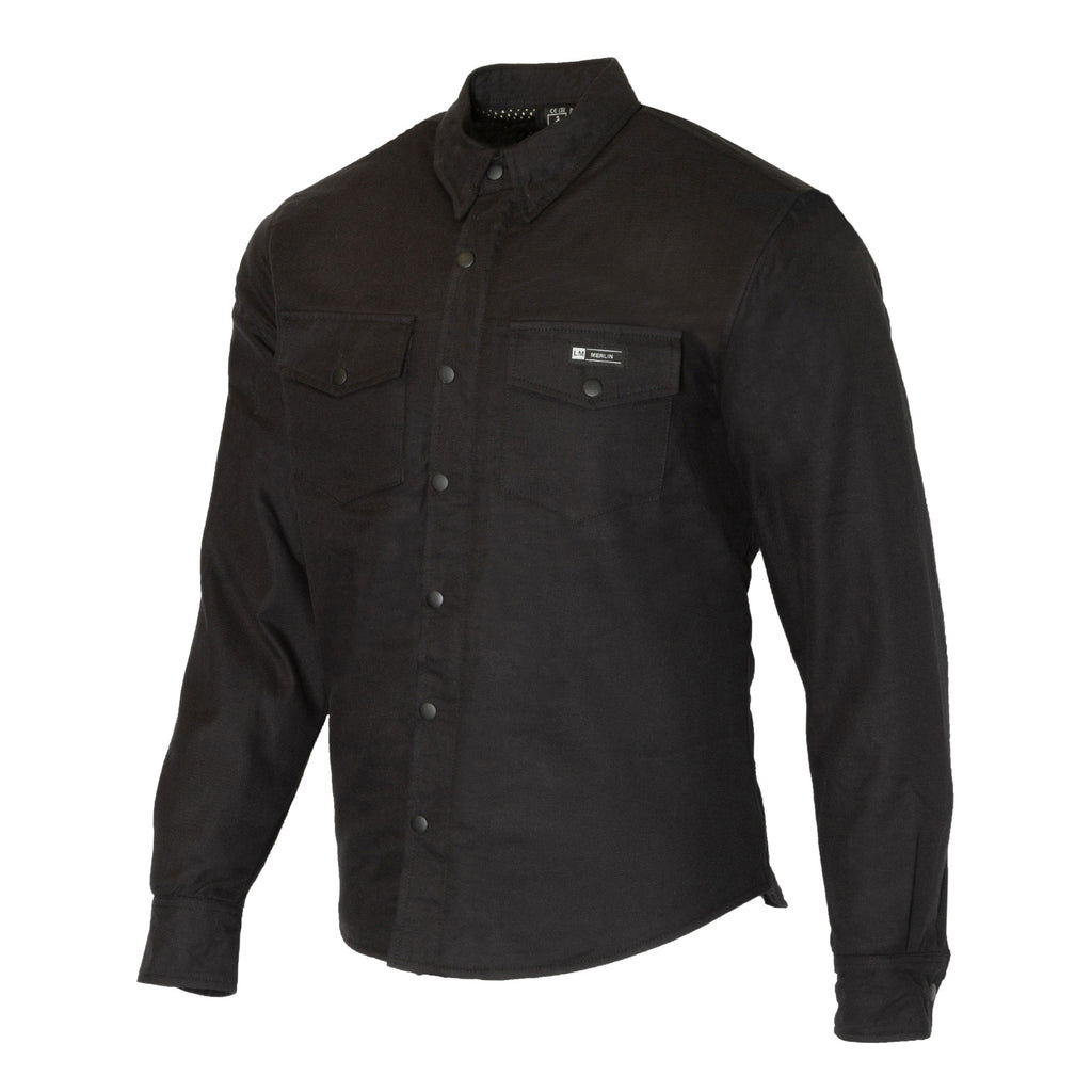 Merlin Axe Zip Up Kevlar Motorcycle Shirt - Black