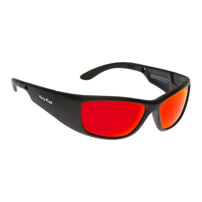 Ugly Fish Warhead Multi Functional Riding Sunglasses - Matt Black Frame & Red Revo Lens