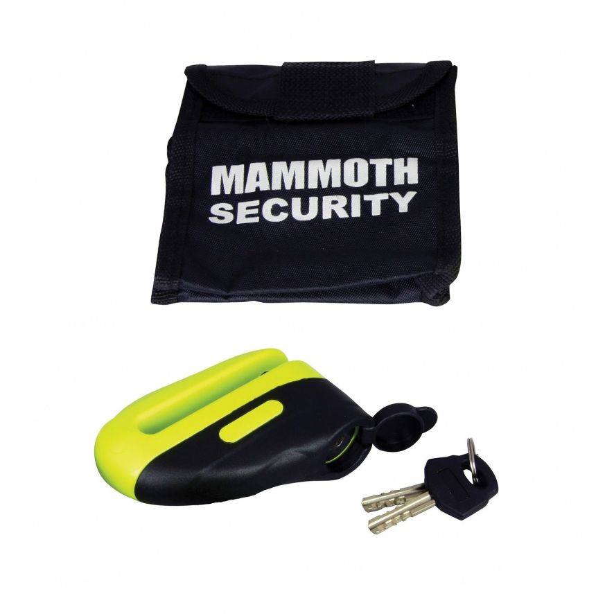 Mammoth Security Motorcycle Blast Disc Lock 10mm Pin in Yellow