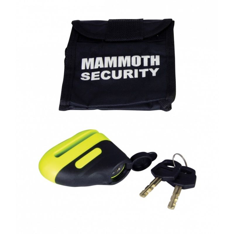 Mammoth Security Motorcycle Blast Disc Lock 6mm Pin in Yellow
