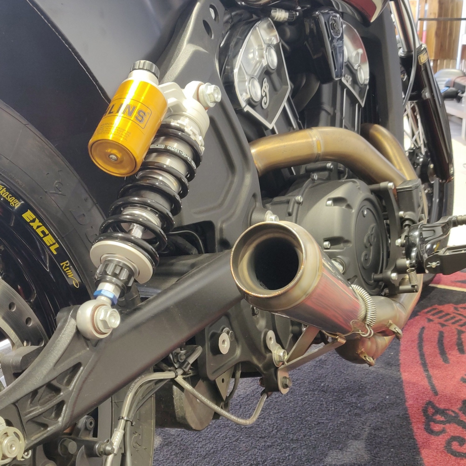 Ohlins Rear Shocks for Indian Scout + Sixty Moore Speed Racing