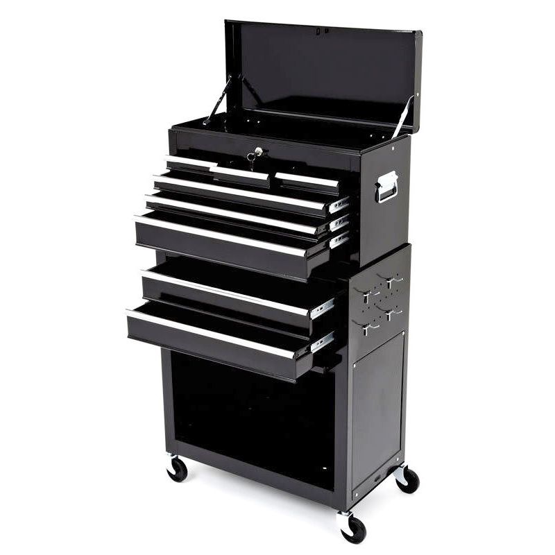 BikeTek Black Rolling Tool Cabinet With Top Chest