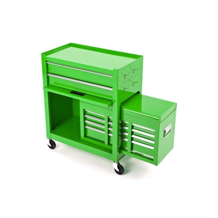 BikeTek Green Rolling Tool Cabinet With Top Chest