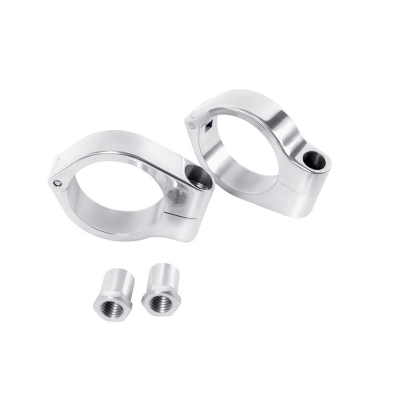 Wrap Around Indicator Fork Mount Brackets 39mm Polished Aluminium by Motone