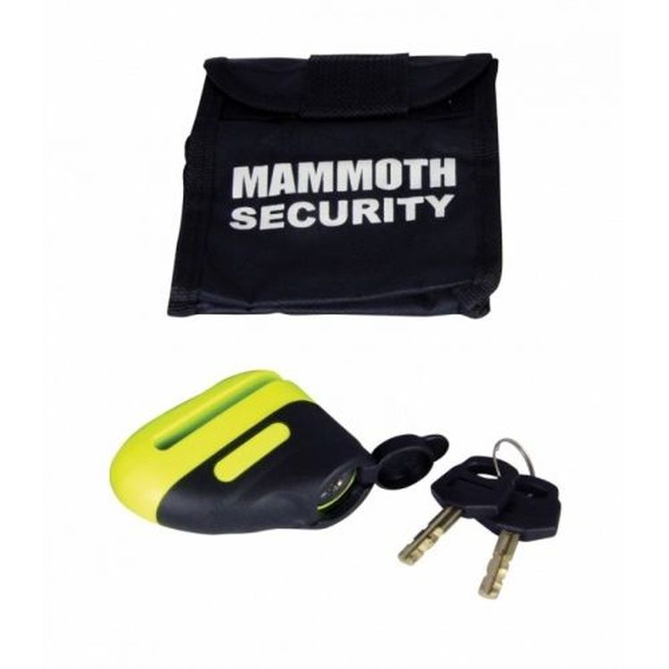 Mammoth Security Motorcycle Blast Disc Lock 6mm Pin in Yellow