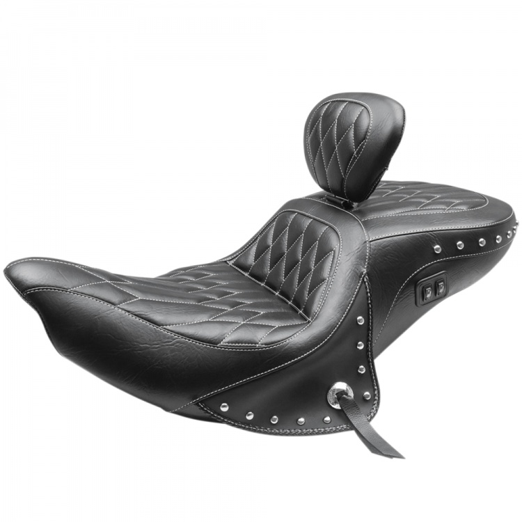 Mustang Diamond Concho Heated Seat for Indian Roadmaster