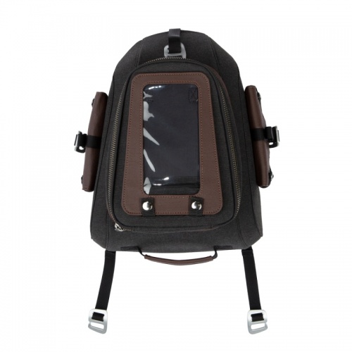 Indian FTR 1200 rear rack bag - black / brown - Moore Speed Racing