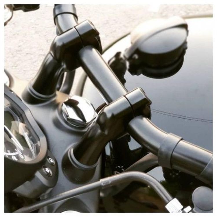 Black One Inch Up and Over Risers for 1'' handlebars by Motone
